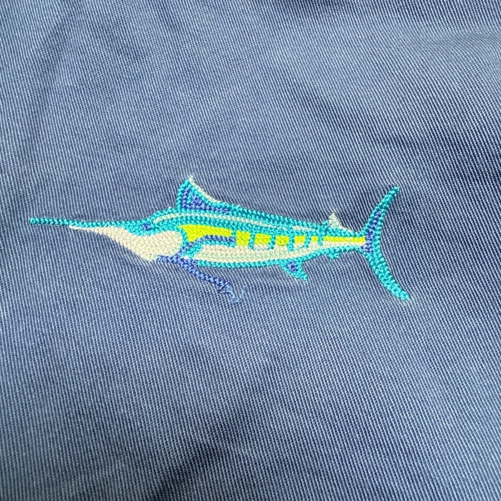 Vineyard Vines Shorts Mens 35 Blue Marlin Fish Embroidered Cotton Twill nautical - Picture 5 of 7
